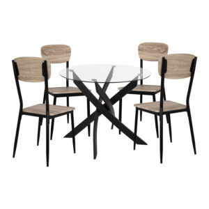 ΣΕΤ 5ΤΜΧ ΤΡΑΠΕΖΙ ΜΑΥΡΟ & ΚΑΡΕΚΛΕΣ SONAMA ΜΕ ΜΑΥΡΙΑ ΠΟΔΙΑ HM11072