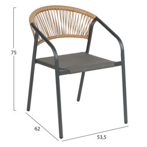 ΣΕΤ ΤΡΑΠΕΖΑΡΙΑΣ 5ΤΜΧ ADAM HM10727.01 ΚΑΡΕΚΛΕΣ ΜΕΤΑΛΛΙΚΕΣ & ΤΡΑΠΕΖΙ 110x60εκ ΓΚΡΙ