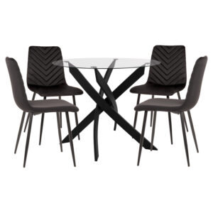 ΣΕΤ ΤΡΑΠΕΖΑΡΙΑΣ ΕΣ.ΧΩΡΟΥ 5ΤΜΧ JAFARU HM11073 ΜΕΤΑΛΛΟ--ΒΕΛΟΥΔΟ ΣΕ ΜΑΥΡΟ