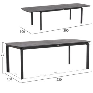 ΣΕΤ ΤΡΑΠΕΖΑΡΙΑΣ ΕΞ.ΧΩΡΟΥ 6 ΘΕΣΕΩΝ ELARA HM10726.01 ΓΚΡΙ ΑΛΟΥΜΙΝΙΟ-ΕΠΕΚΤΕΙΝΟΜΕΝΟ ΤΡΑΠΕΖΙ