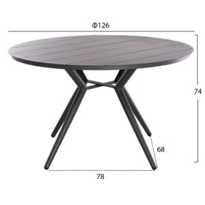 ΣΕΤ ΤΡΑΠΕΖΑΡΙΑΣ ΕΞΩΤ. ΧΩΡΟΥ 5ΤΜΧ BERG HM21134 ΣΚΟΥΡΟ ΓΚΡΙ ΑΛΟΥΜΙΝΙΟ--P.E.RATTAN