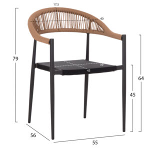 ΣΕΤ ΤΡΑΠΕΖΑΡΙΑΣ ΕΞΩΤ. ΧΩΡΟΥ 5ΤΜΧ BERG HM21134 ΣΚΟΥΡΟ ΓΚΡΙ ΑΛΟΥΜΙΝΙΟ--P.E.RATTAN