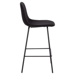 ΣΚΑΜΠΟ ΜΠΑΡ VINCENT HM9298.24 ΜΕΣΑΙΟΥ ΥΨΟΥΣ-ΜΑΥΡΟ ΥΦΑΣΜΑ-ΜΕΤΑΛΛΙΚΑ ΠΟΔΙΑ 43x50x92,5Υεκ