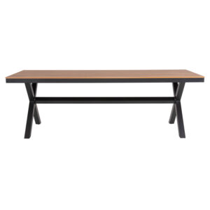 ΤΡΑΠΕΖΙ ΑΛΟΥΜΙΝΙΟΥ ΟΡΘΟΓΩΝΙΟ TAWNEE HM6039.01 ΑΝΘΡΑΚΙ-POLYWOOD ΦΥΣΙΚΟ 219,5x89,5x73Υ