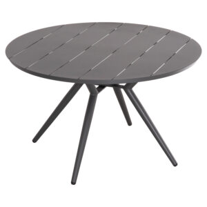 ΤΡΑΠΕΖΙ ΑΛΟΥΜΙΝΙΟΥ ΣΤΡΟΓΓΥΛΟ HIGER HM6290.01 ΓΚΡΙ Φ126x74Υεκ.