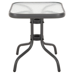 ΤΡΑΠΕΖΙ ΒΟΗΘΗΤΙΚΟ FIGO HM6067.01 ΜΕΤΑΛΛΙΚΟ ΓΚΡΙ-ΓΥΑΛΙΝΗ ΕΠΙΦΑΝΕΙΑ 45x45x51Yεκ