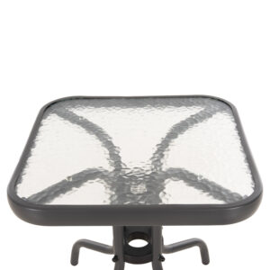 ΤΡΑΠΕΖΙ ΒΟΗΘΗΤΙΚΟ FIGO HM6067.01 ΜΕΤΑΛΛΙΚΟ ΓΚΡΙ-ΓΥΑΛΙΝΗ ΕΠΙΦΑΝΕΙΑ 45x45x51Yεκ