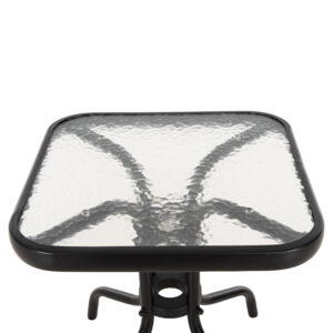 ΤΡΑΠΕΖΙ ΒΟΗΘΗΤΙΚΟ FIGO HM6067.03 ΜΕΤΑΛΛΙΚΟ ΜΑΥΡΟ-ΓΥΑΛΙΝΗ ΕΠΙΦΑΝΕΙΑ 45x45x51Yεκ