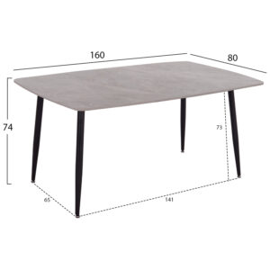 ΤΡΑΠΕΖΙ RAVEN HM18150.13 ΚΕΡΑΜΙΚΟ TOP ΜΕ ΟΨΗ ΓΚΡΙ ΜΑΡΜΑΡΟ 160x80x74Υεκ.