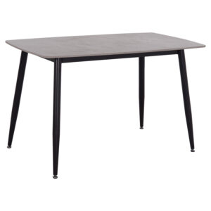 ΤΡΑΠΕΖΙ RAVEN HM9854.13 ΚΕΡΑΜΙΚΟ TOP ΓΚΡΙ ΜΑΡΜΑΡΟ-ΜΑΥΡΟ ΜΕΤΑΛΛΟ 120x70x73Υεκ.