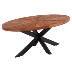 ΤΡΑΠΕΖΙ ΣΑΛΟΝΙΟΥ ΟΒΑΛ MONTANA SUPERIOR HM9906 ΞΥΛΟ ΑΚΑΚΙΑΣ-ΜΕΤΑΛΛΟ 120x61x45Υεκ.