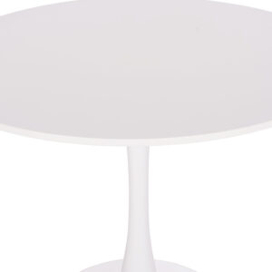 ΤΡΑΠΕΖΙ ΣΤΡΟΓΓΥΛΟ BROLIN HM18141.01 MDF TOP-ΒΑΣΗ ΜΕΤΑΛΛΙΚΗ--ΛΕΥΚΟ Φ90x73Υεκ