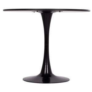 ΤΡΑΠΕΖΙ ΣΤΡΟΓΓΥΛΟ BROLIN HM18141.02 MDF TOP-ΒΑΣΗ ΜΕΤΑΛΛΙΚΗ--ΜΑΥΡΟ Φ90x73Υεκ