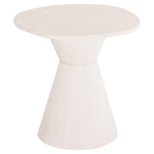 ΤΡΑΠΕΖΙ ΤΡΑΠΕΖΑΡΙΑΣ ΣΤΡΟΓΓΥΛΟ ΣΕΙΡΑ SANTORINI HM18055 MDF ΥΠΟΛΕΥΚΟ ΧΡΩΜΑ Φ77x76Υεκ.