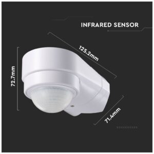 Υπέρυθρος Αισθητήρας Κίνησης Τοίχου Λευκός Αδιάβροχος 180 ° 600W 6613