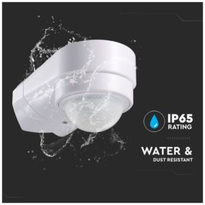 Υπέρυθρος Αισθητήρας Κίνησης Τοίχου Λευκός Αδιάβροχος 180 ° 600W 6613