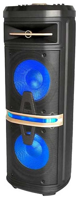 V-TAC Επαναφορτιζόμενο Φορητό Ηχείο 120W 2x10inch με Μικρόφωνο Τηλεχειριστήριο RF και Φωτισμό LED 7734