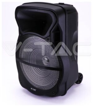 V-TAC Επαναφορτιζόμενο Ηχείο Trolley 50W 15inch με Μικρόφωνο Τηλεχειριστήριο και Φωτισμό RGB 7738