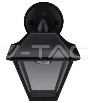 V-TAC Επιτοίχια Απλίκα Φαναράκι προς τα κάτω Μαύρο Ματ με ντουί Ε27 IP44 8686