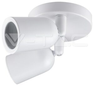 V-TAC Φωτιστικό Σποτ Διπλό Χωρίς Λάμπα Τοίχου ή Οροφής για Σποτ GU10 Λευκό 7981