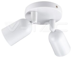 V-TAC Φωτιστικό Σποτ Διπλό Χωρίς Λάμπα Τοίχου ή Οροφής για Σποτ GU10 Λευκό 7981