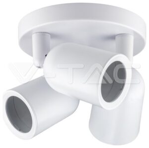 V-TAC Φωτιστικό Σποτ Τριπλό Χωρίς Λάμπα Τοίχου ή Οροφής για Σποτ GU10 Λευκό 7982