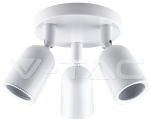 V-TAC Φωτιστικό Σποτ Τριπλό Χωρίς Λάμπα Τοίχου ή Οροφής για Σποτ GU10 Λευκό 7982