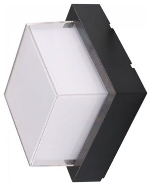 V-TAC LED Φωτιστικό Τοίχου Απλίκα Μαύρο Τετράγωνο Αδιάβροχο 7W Θερμό Λευκό 8612
