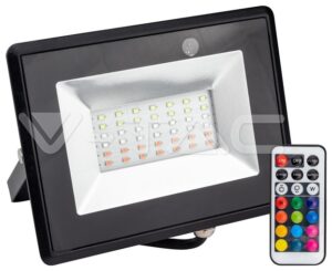 V-TAC LED Προβολέας 30W SMD Μαύρος RGB με Τηλεκοντρόλ 5995