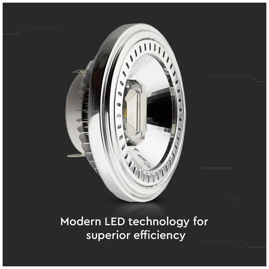 V-TAC Λάμπα LED Spot G53 AR111 COB 15W θερμό λευκό 3000K 40° αλουμίνιο σώμα 214257