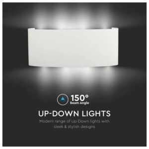 V-TAC Απλίκα Τοίχου LED 7W 940lm 150° IP65 Up-Down Τετραπλή Άσπρο Σώμα Ζεστό Λευκό 218617