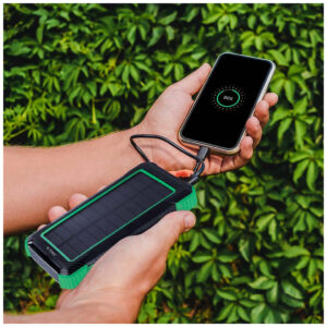 V-TAC Ηλιακό Power Bank 10000mAh 10W με Θύρα USB-A Μαύρο