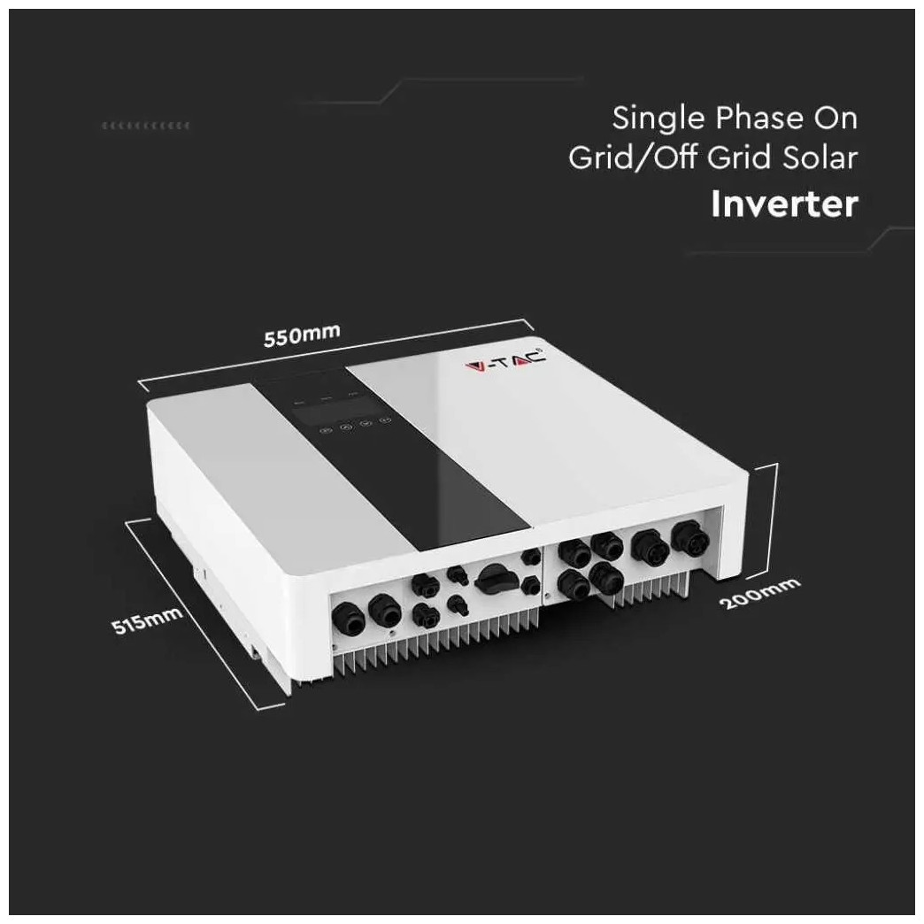 V-TAC INVT 5KW Inverter Υβριδικό Μονοφασικό On/Off-Grid με οθόνη LCD IP20 11509