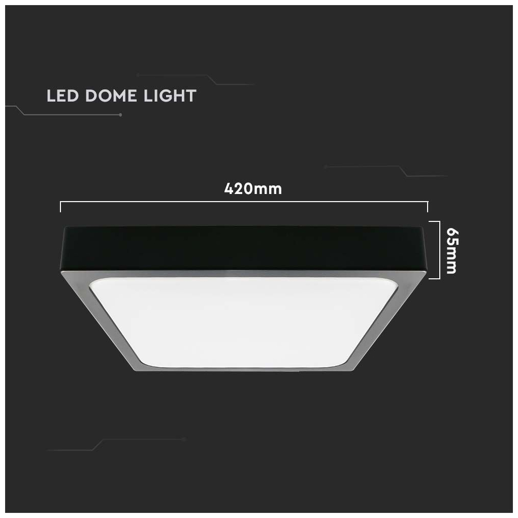 V-TAC Πλαφονιέρα Οροφής Εξωτερικού Χώρου με Ενσωματωμένο LED σε Μαύρο Χρώμα 7649