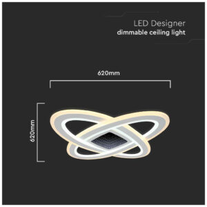 V-TAC LED φωτιστικό οροφής Designer 130W 3 σε 1 CCT με λευκό σώμα dimmable και χειριστήριο SKU: 15360