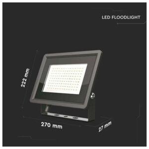 V-TAC Προβολέας LED SMD 100W 8700lm 110° IP65 F-CLASS Μαύρο Σώμα Ζεστό Λευκό 6721