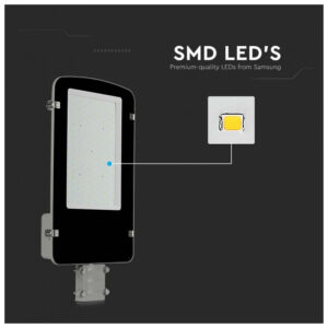 V-TAC Στεγανό Φωτιστικό Δρόμου με Ενσωματωμένο LED σε Μαύρο Χρώμα 21529