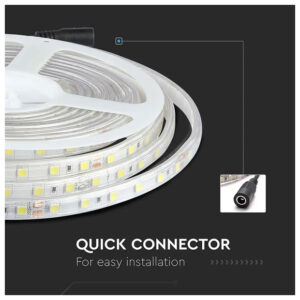 V-TAC Ταινία LED SMD 24V 10W 830lm/m 60LEDs/m 120° IP65 Ψυχρό Λευκό 212564 (5 μέτρα)