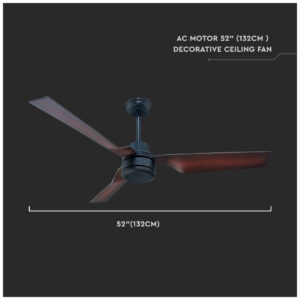 V-TAC VT-6552-3 Ανεμιστήρας Οροφής 132cm με Τηλεχειριστήριο Μπρονζέ/Καφέ