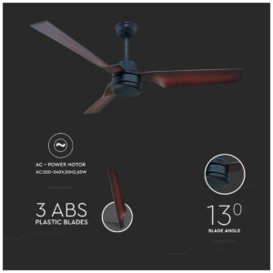 V-TAC VT-6552-3 Ανεμιστήρας Οροφής 132cm με Τηλεχειριστήριο Μπρονζέ/Καφέ