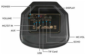V-TAC Επαναφορτιζόμενο φορητό ηχείο 30W με ενσύρματο μικρόφωνο και χειρισμό RF (2*8inch) 7677