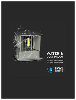 V-TAC Επιτοίχιο Φωτιστικό LED 11W 230V 5°-120° 1360lm IP65 Τετράγωνο Up-Down Γκρι Φυσικό Λευκό 218532