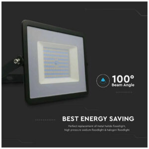 V-TAC Προβολέας LED 100W θερμό λευκό 3000K μαύρο σώμα 215964