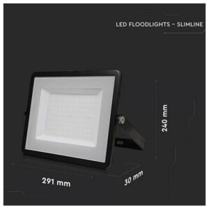 V-TAC Προβολέας LED SMD 100W 8200lm 100° IP65 Samsung Chip G2 Μαύρο Σώμα Φυσικό Λευκό 21413