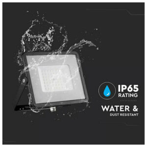 V-TAC Προβολέας LED SMD 50W 4000lm 100° IP65 Samsung Chip G2 Μαύρο Σώμα Ζεστό Λευκό 21406