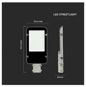 V-TAC Φωτιστικό Δρόμου LED SMD 50W 4700lm 110° Samsung Chip Ψυχρό Λευκό Γκρι Σώμα IP65 21528