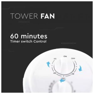 V-TAC Επιδαπέδιος ανεμιστήρας πύργος 31 ιντσών 45W με χρονοδιακόπτη λευκό σώμα 7926