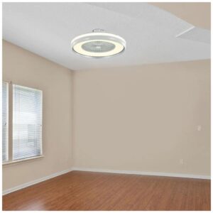 V-TAC Ανεμιστήρας οροφής LED 45W 3 σε 1 λευκό σώμα - γκρι δαχτυλίδι 7 πτερυγίων με ρύθμιση μέσω RF control 7935