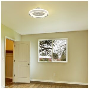 V-TAC Ανεμιστήρας οροφής LED 45W 3 σε 1 λευκό σώμα - γκρι δαχτυλίδι 7 πτερυγίων με ρύθμιση μέσω RF control 7935