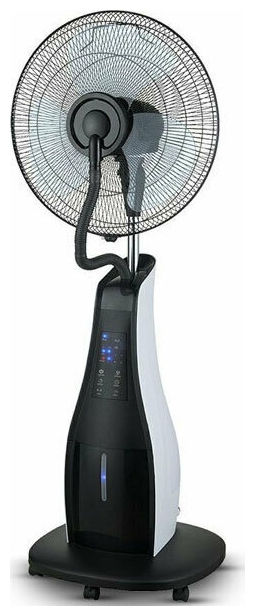 V-TAC Επιδαπέδιος τροχήλατος ανεμιστήρας υδρονέφωσης 16” 80W με 3 πτερύγια μαύρος 7936